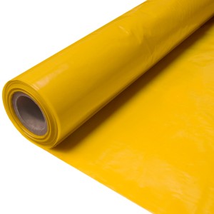 Rolka żółtej folii, akcesorium do materiałów izolacyjnych.