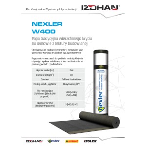 Papa bitumiczna t.b.t., rolka i powierzchnia.