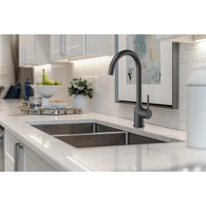 t.b.t. Bateria jednouchwytowa w ciemnym kolorze do kuchni.