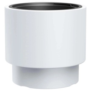 Biała doniczka t.b.t. do użytku wewnątrz i na zewnątrz.