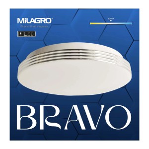 Nowoczesna lampa sufitowa LED Plafony firmy t.b.t. ze srebrnym obramowaniem.