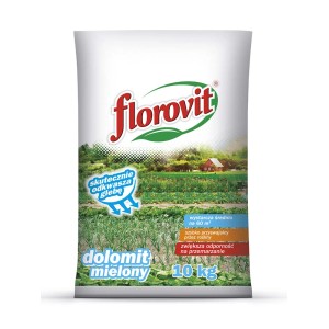Nawóz uniwersalny Florovit, worek 10 kg z motywem ogrodu. Mączka dolomitowa do poprawy gleby.