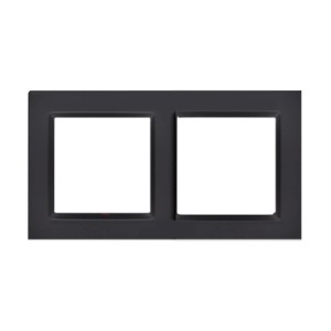 Czarna podwójna ramka do włączników i gniazdek.