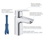 Bateria umywalkowa Grohe Start S-Size z narzędziem i korkiem automatycznym, chrom.