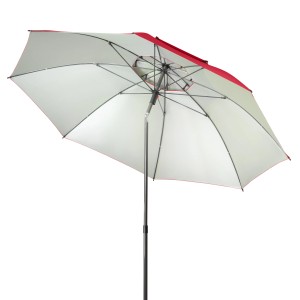 Czerwony parasol Doppler Windprofi, Ø 198 cm, z ręcznym otwieraniem. Parasol do ogrodu i na balkon.
