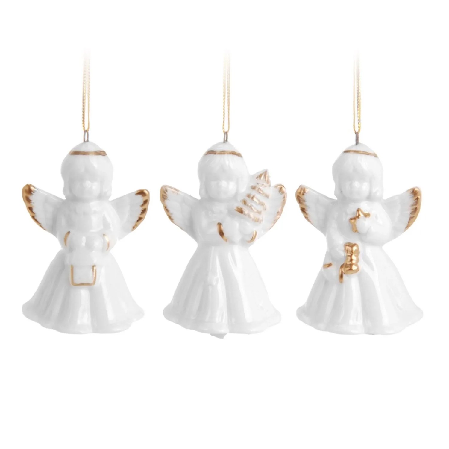 Zawieszka choinkowa aniołek biały, mix - 6 cm
