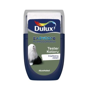 Dulux Easycare Tester koloru Tropikalna zieleń, próbka farby do ścian.