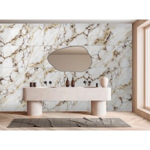 Gres szkliwiony Aqua Beige Gold Carving 60 x 120 cm