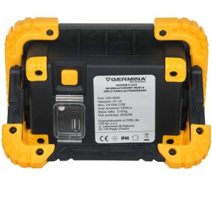 Germina Naświetlacz akumulatorowy MUSCA z f. powerbank 20W 6000K 1000lm IP44