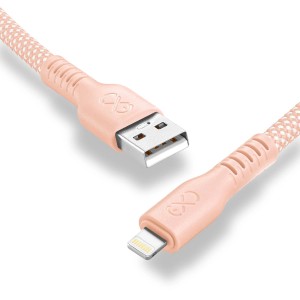 t.b.t. Kabel do ładowania telefonu komórkowego, USB na Lightning, różowy.