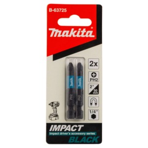 Zestaw bitów Makita, 2 sztuki, PH2, 50 mm, do zakrętarek udarowych.
