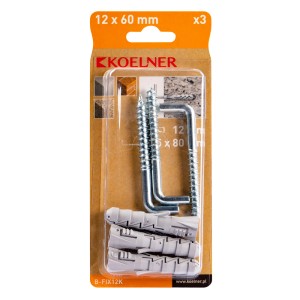 t.b.t. Kołki, śruby i haki w zestawie, 12x60mm, do mocowania.