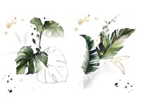 Naklejka LIŚĆ zielony 2 szt. 45x65 cm Naklejka LIŚĆ zielony 2 szt. 45x65 cm