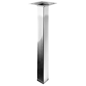Noga stołu Hettich, 250 mm wysokości, wygląd stali nierdzewnej, kwadratowa, do mebli.