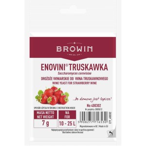 Drożdże winiarskie Browin Enovini Truskawka do wina truskawkowego. Opakowanie 7g.