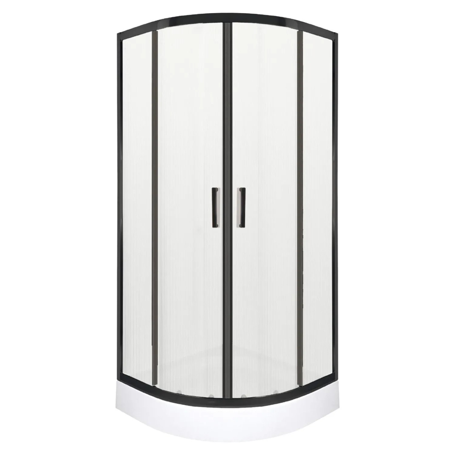 Kabina półokrągła Soho czarna ryflowana 6mm 205x80x80