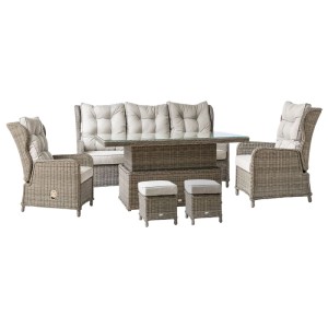 Esti&Esta Komplet mebli jadalnianych VERDI beżowy 6-częściowy