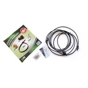 System nawadniania t.b.t.: Dysze, opaski kablowe, haczyki i akcesoria w zestawie.