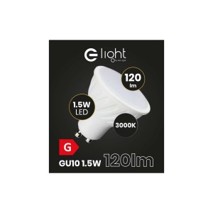 Biała żarówka LED t.b.t. GU10, 1.5W, do użytku wewnętrznego.
