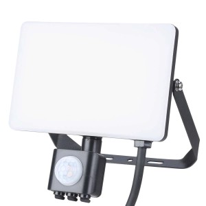 Reflektor LED z czujnikiem ruchu do użytku zewnętrznego.