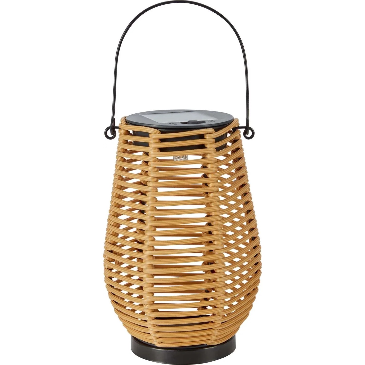 Latarenka solarna LED JESOLO IP44 śr. 10 cm naturalny kolor rattanu