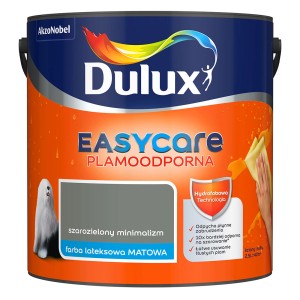 Dulux Easycare farba do ścian, szarozielony minimalizm, matowa farba lateksowa do wnętrz.