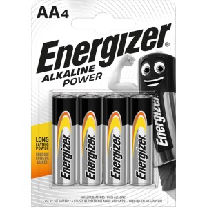 Zestaw 4 baterii Energizer AA, Alkaline Power, do urządzeń o dużym poborze mocy.