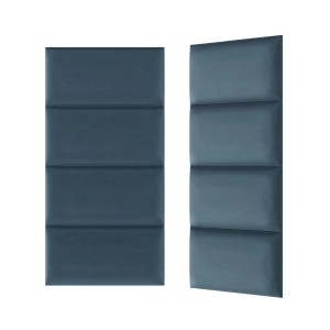 Niebieskie panele ścienne t.b.t. z wyściełaną powierzchnią do dekoracji ścian.