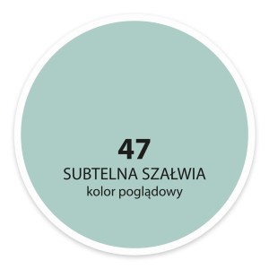 Próbka koloru "Subtelna Szałwia" (nr 47) do farb ściennych.