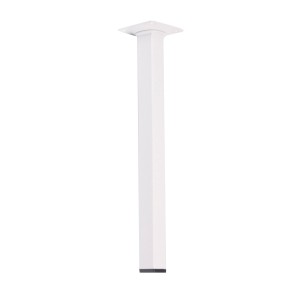 Biała noga do stołu Hettich, 25x25x300 mm, do konstrukcji mebli i aranżacji wnętrz.