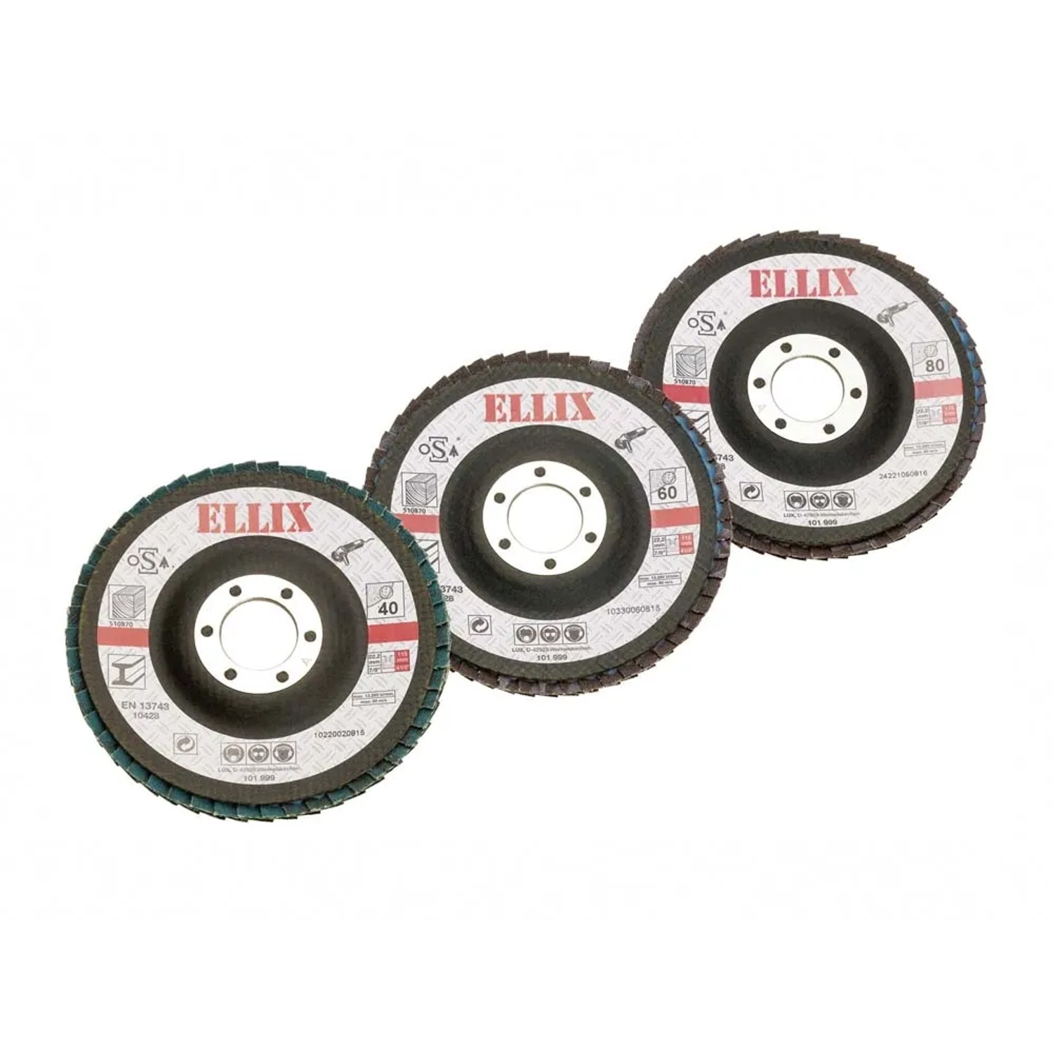 LUX-TOOLS Zestaw tarcz szlifierskich 115 mm 3-częściowy