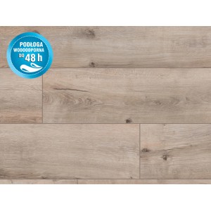 Jasne panele podłogowe t.b.t. z efektem drewna i wodoodporną powierzchnią.