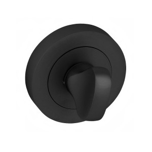 Czarny zestaw klamek do drzwi wewnętrznych.