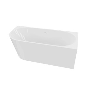 Biała wanna narożna t.b.t. do łazienki.