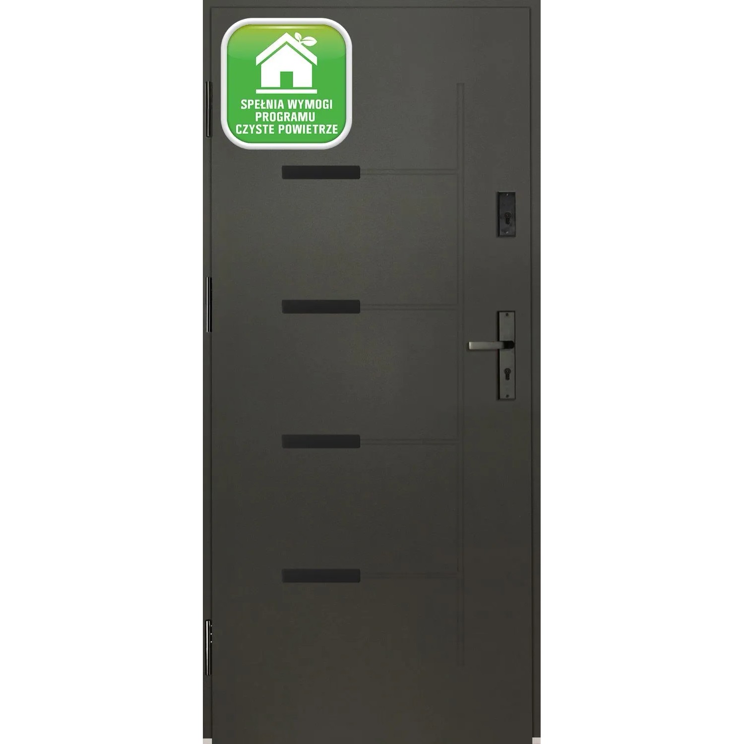Splendoor Drzwi zewnętrzne Onyks Antracyt 80L otwierane na zewn. 93x208