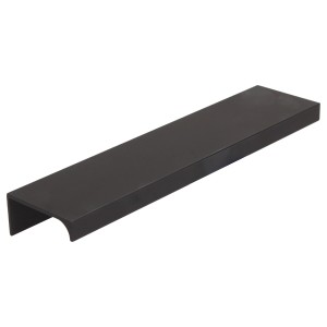 Czarny, nowoczesny uchwyt meblowy do szuflad i szafek.