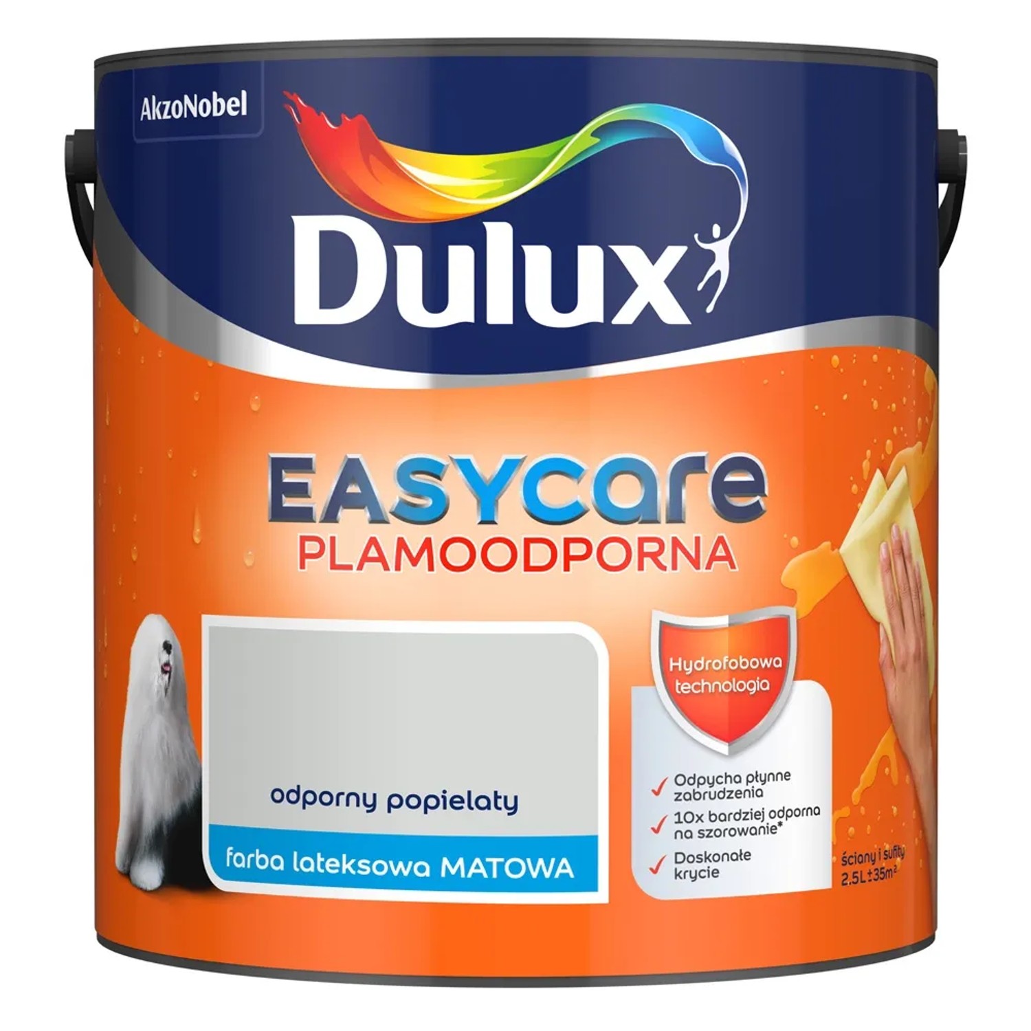 Farba plamoodporna Dulux Easy Care odporny popielaty 2,5 l