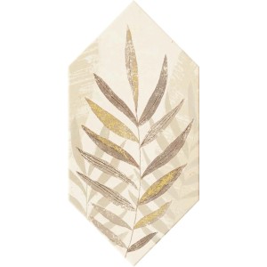 Płytka dekoracyjna z motywem liści w kolorze beżowym i brązowym do dekoracji ścian.
