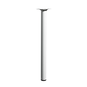 Biała noga do stołu Hettich, wysokość 400 mm, Ø 30 mm, do konstrukcji mebli.