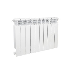 Biały grzejnik t.b.t. do użytku wewnętrznego.