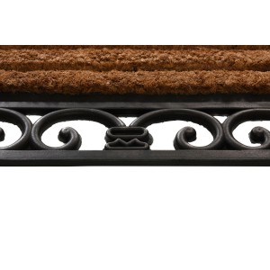 Wycieraczka z włókna kokosowego z ozdobną metalową ramą