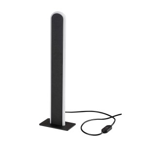 Nowoczesna lampka biurkowa LED t.b.t. w kolorze czarno-białym.