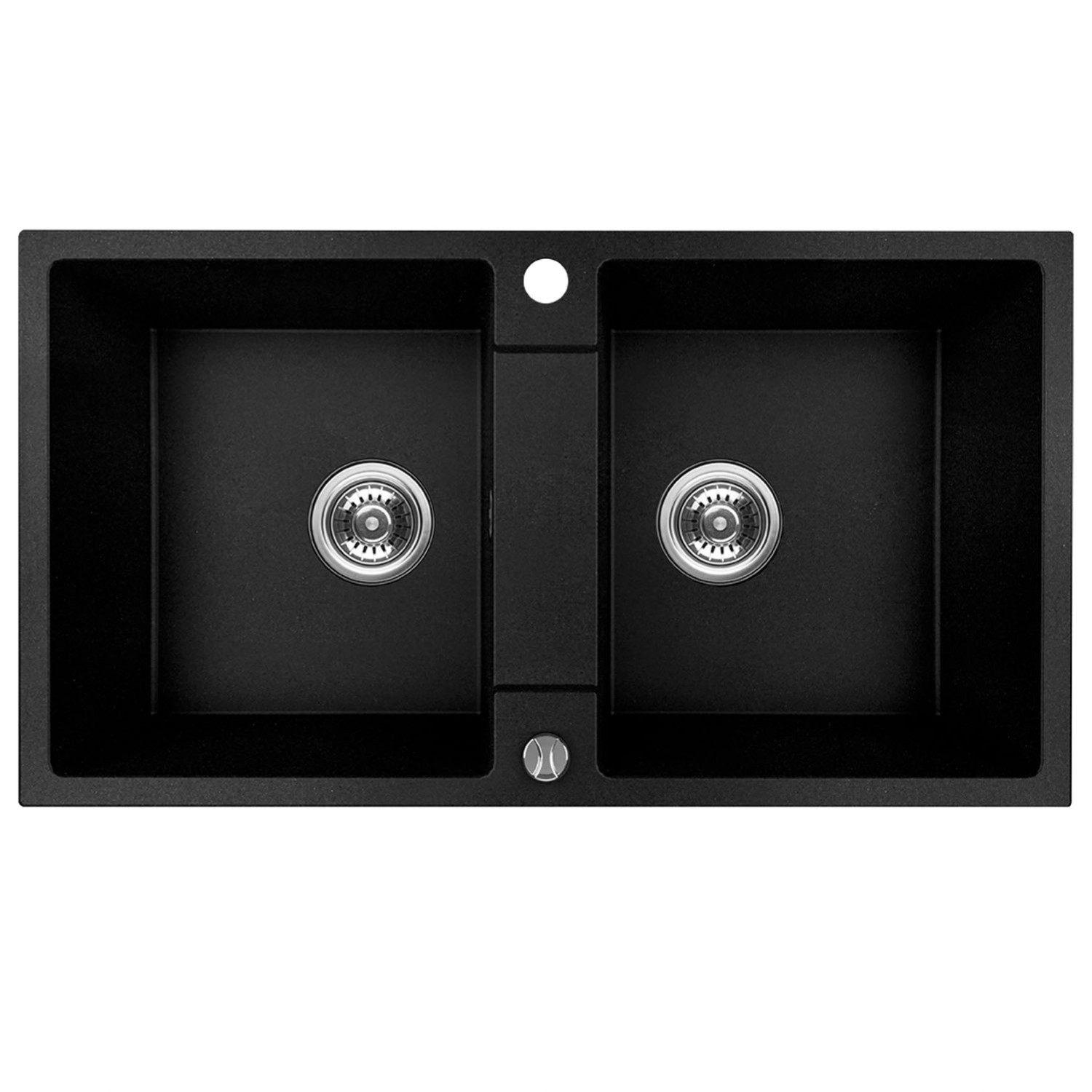 Kuchinox Zlewozmywak Rab 2-komorowy czarny - 80 x 44 cm