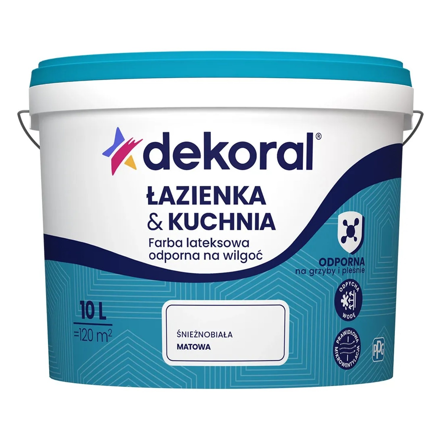 Dekoral Farba lateksowa do łazienki i kuchni biała 10 l