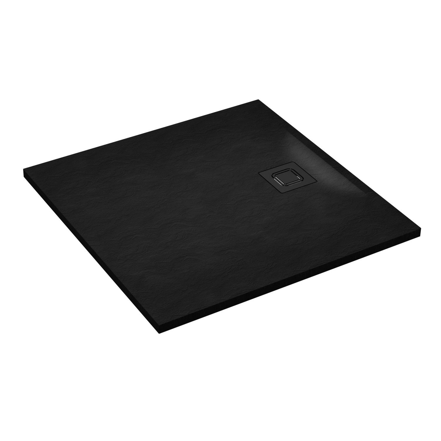 Brodzik kompozytowy kwadratowy Schedpol Mastro 80x80x3,5 cm czarny strukturalny