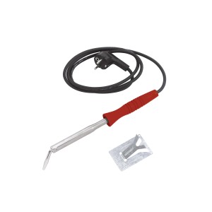 Lutownica t.b.t. z czerwoną rączką i podstawką.