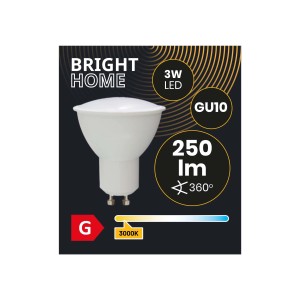 Biała żarówka LED GU10, 3W, 250 Lumenów, 3000K, klasa energetyczna G.