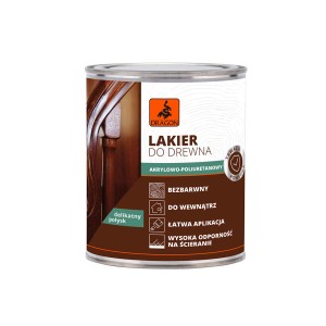 Puszka bezbarwnego lakieru do drewna Dragon do schodów i podłóg.