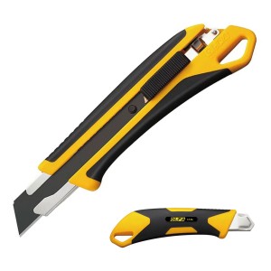Nóż OLFA: Żółto-czarny nóż uniwersalny z wysuwanym ostrzem.