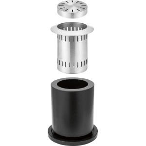 Stolowe palenisko Luras antracyt, Ø 22 cm, zdemontowane. Palenisko na taras i balkon.